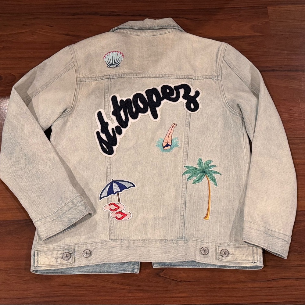 Rails St. Tropez Knox Distressed Light Blue Denim Jean Jacket Size XS Small
